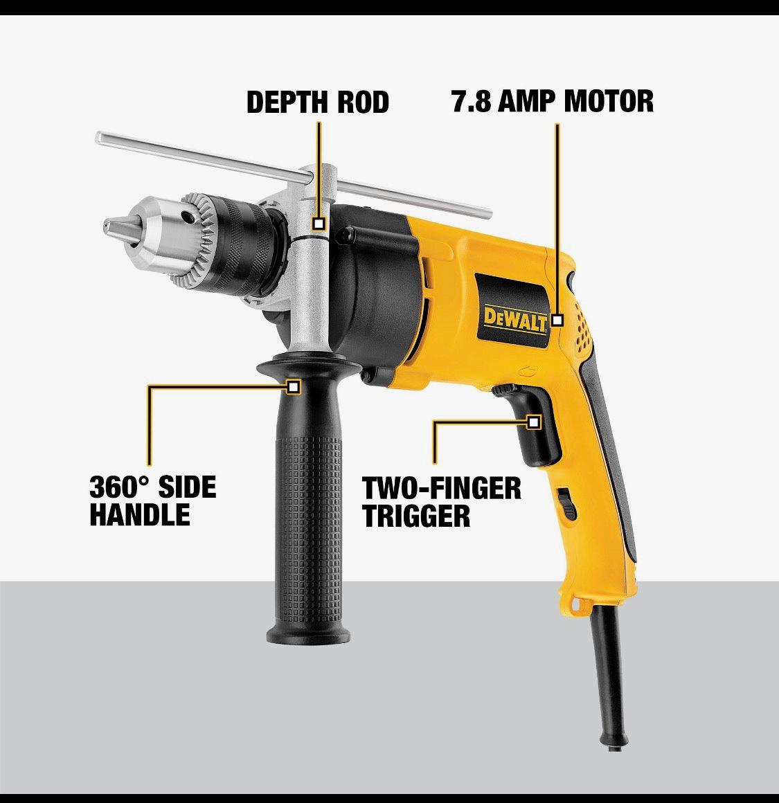 DEWALT DW511 1/2-Inch (13mm) Corded Hammer Drill – Heavy Duty